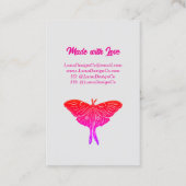 Neon Mystical Luna Moth Business Card 名刺 (裏面)