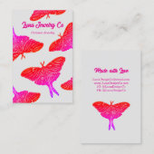 Neon Mystical Luna Moth Business Card 名刺 (正面/裏面)