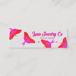 Neon Mystical Luna Moth Jewelry Stud Business Card スキニー名刺