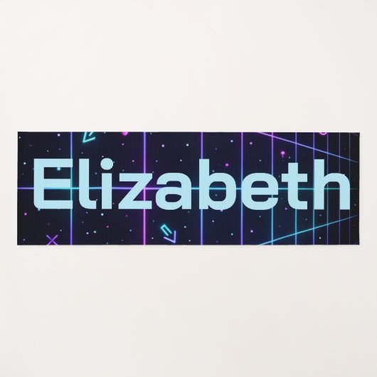 Neon Name Retro 80s  ヨガマット (正面(横))