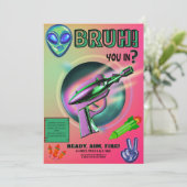 Neon Nerf Battle Dart Gun Game Birthday Boy 招待状 (スタンド正面)