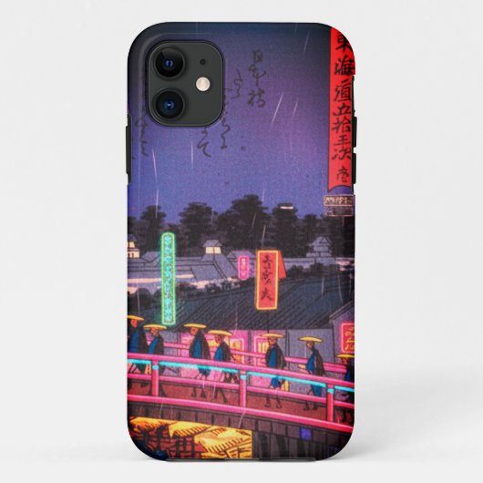Neon Night Edo: Cyberpunk Nihonbashi & Mount Fuji Case-Mate iPhoneケース (裏面)