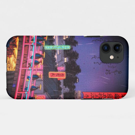 Neon Night Edo: Cyberpunk Nihonbashi & Mount Fuji Case-Mate iPhoneケース (裏面(横))