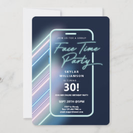 Neon Nightlife Vibeオンライングループビデオチャットパーティー 招待状