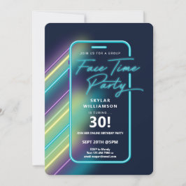 Neon Nightlife Vibeオンライングループビデオチャットパーティー 招待状