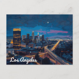Neon Nights in Los Angeles Skyline ポストカード
