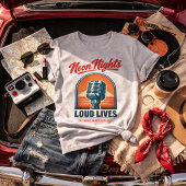 Neon Nights Loud Lives Rock – Vintage Americana Tシャツ