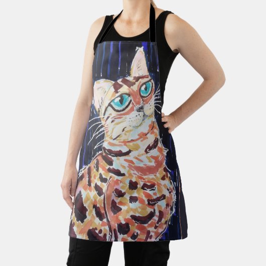 Neon Noir Bengal Cat エプロン (インサイチュ)