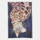 Neon Noir Bengal Cat キッチンタオル (縦)