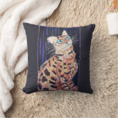 Neon Noir Bengal Cat クッション (ブランケット)