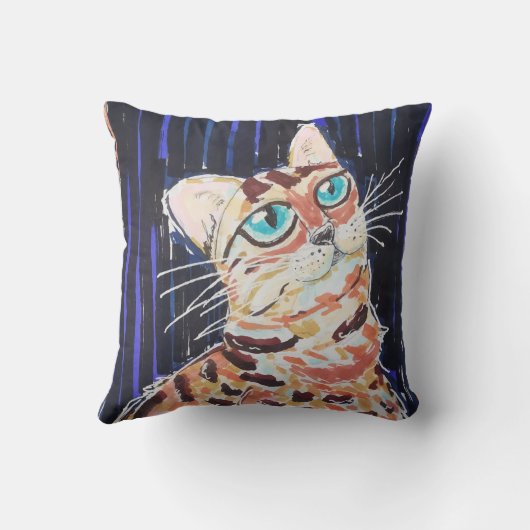 Neon Noir Bengal Cat クッション (裏面)