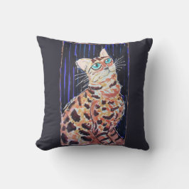 Neon Noir Bengal Cat クッション