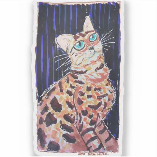 Neon Noir Bengal Cat シール (正面)