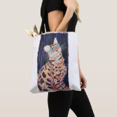 Neon Noir Bengal Cat トートバッグ (クローズアップ)