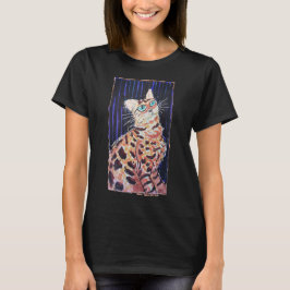 Neon Noir Bengal Cat Tシャツ