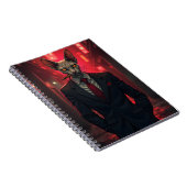 Neon Noir Sphynx Cat in Mafia Style ノートブック (右側)