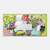 Neon Noise – Cartoon Band Mouse Pad デスクマット (キーボード&マウス)