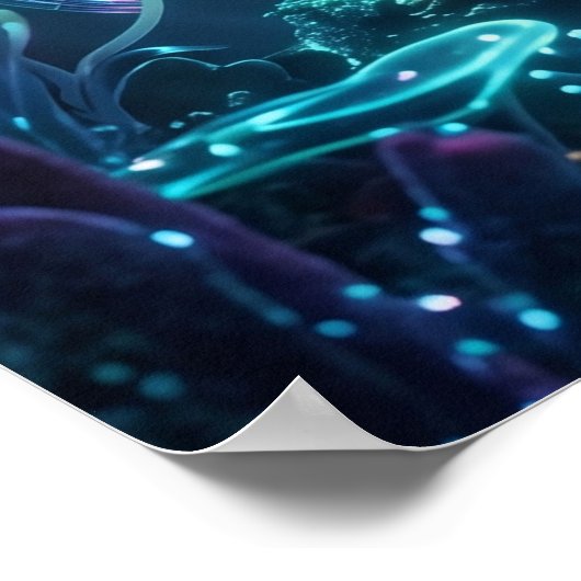 Neon Octopus Data Reef ポスター (角)