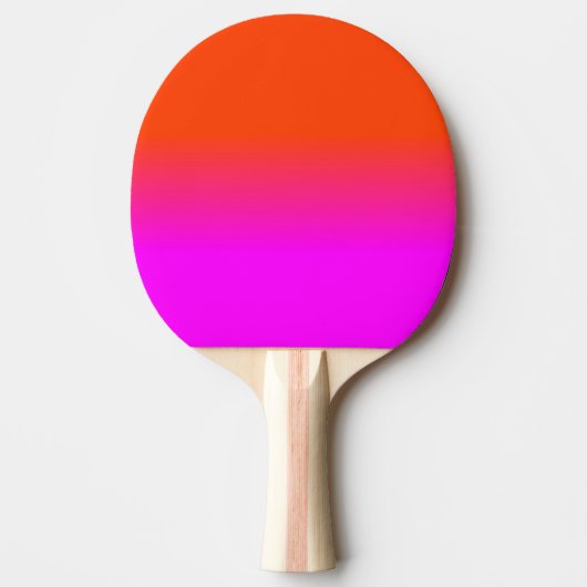Neon Orange and Hot Pink Ombre Shade Color Fade 卓球ラケット (正面)