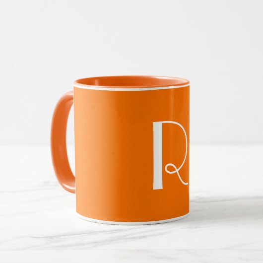 Neon Orange Monogram Unisex マグカップ (正面左)