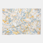 Neon Orange Yellow Blue Curvy Line Pattern -COOL キッチンタオル (横)