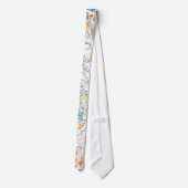 Neon Orange Yellow Blue Curvy Line Pattern -COOL ネクタイ (裏面)