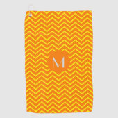 neon orange  yellow    chevron - add monogram ゴルフタオル (正面)