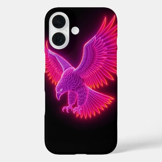 Neon Outline Eagleグラフィック – モバイル Case-Mate iPhoneケース (裏面)