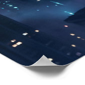 Neon Owl Midnight Skyline ポスター (角)