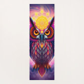 Neon Owl Portrait: Psychedelic Swirl Art ヨガマット (裏面)