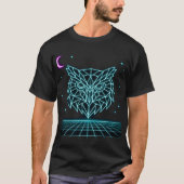 Neon Owl Synthwave - Retro Night Watcher Tee Tシャツ (正面)