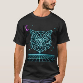 Neon Owl Synthwave - Retro Night Watcher Tee Tシャツ