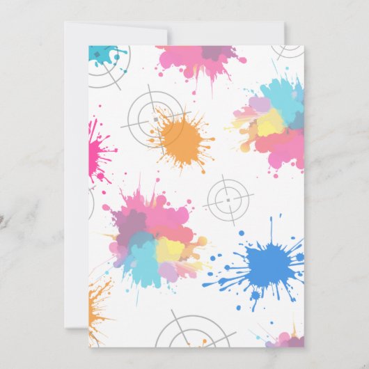 Neon Paintball Invitation - Combat Birthday Party 招待状 (裏面)