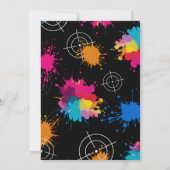 Neon Paintball Invite - Combat Glow Birthday Party 招待状 (裏面)