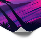 Neon Palm Sunset – Vaporwave Tropical Aesthetic ポスター (角)