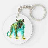 Neon Panther: Cosmic Glow Wildlife Art キーホルダー (裏面)