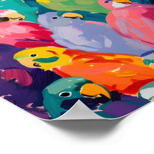 Neon Parrots 🦜 ポスター (角)