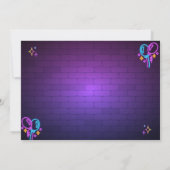 Neon Party Birthday Invitation Photo Design 招待状 (裏面)