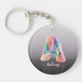 Neon Pastel Sculptural 3D Letter A キーホルダー