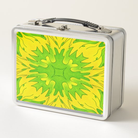 Neon Pause Dienstag Edition – Frische Energie Kale メタルランチボックス (正面)