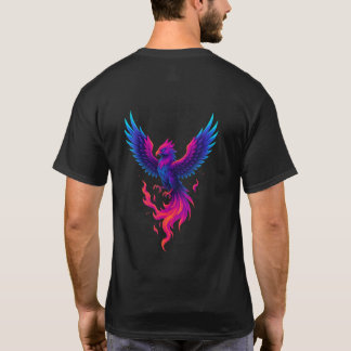 Neon Phoenix Rebirth – Vibrant Mythical Firebird D Tシャツ
