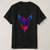 Neon Phoenix Rebirth – Vibrant Mythical Firebird  Tシャツ (デザイン正面)