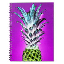 Neon pineapple colorful tropical fruit Hawaiian