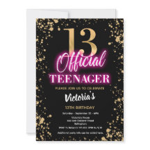 Neon Pink 13th Birthday Party