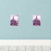 Neon pink and cobalt bridge arcs over a luminous c (ウッドフロア)