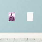 Neon pink and cobalt bridge arcs over a luminous c (ウッドフロア)