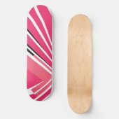 Neon Pink and White Simple Vector Skateboard スケートボード (正面)
