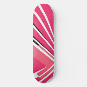 Neon Pink and White Simple Vector Skateboard スケートボード