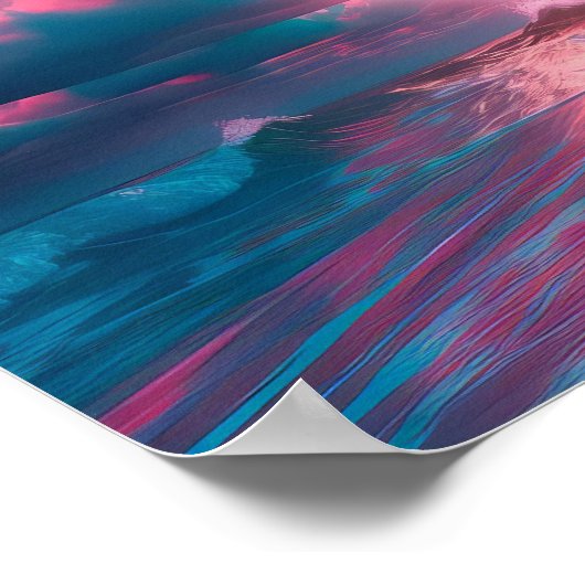 Neon Pink cloud beach wall art horizontal _ Eclect ポスター (角)