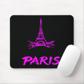 Neon Pink Eiffel Tower Paris Sketch Modern マウスパッド (マウス)